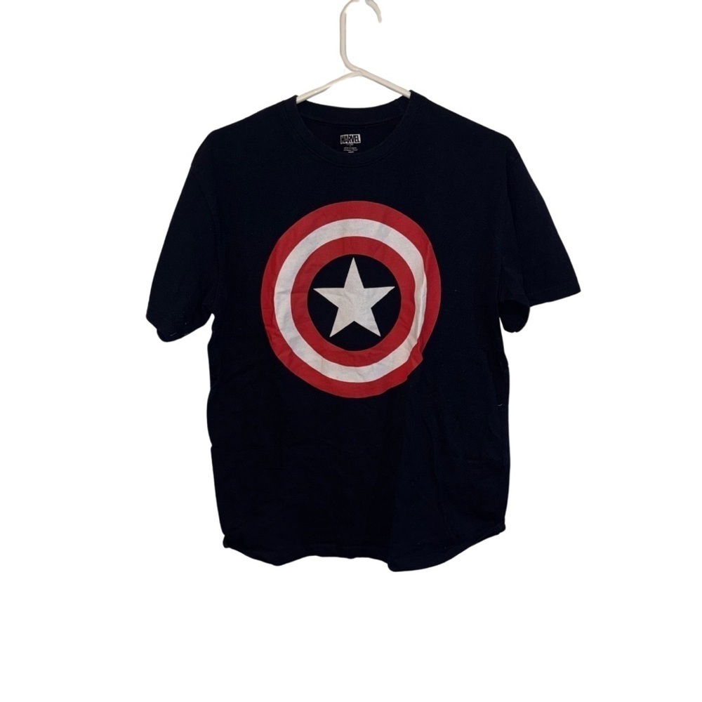 Marvel Black and Red Captain America Shield T-Shirt